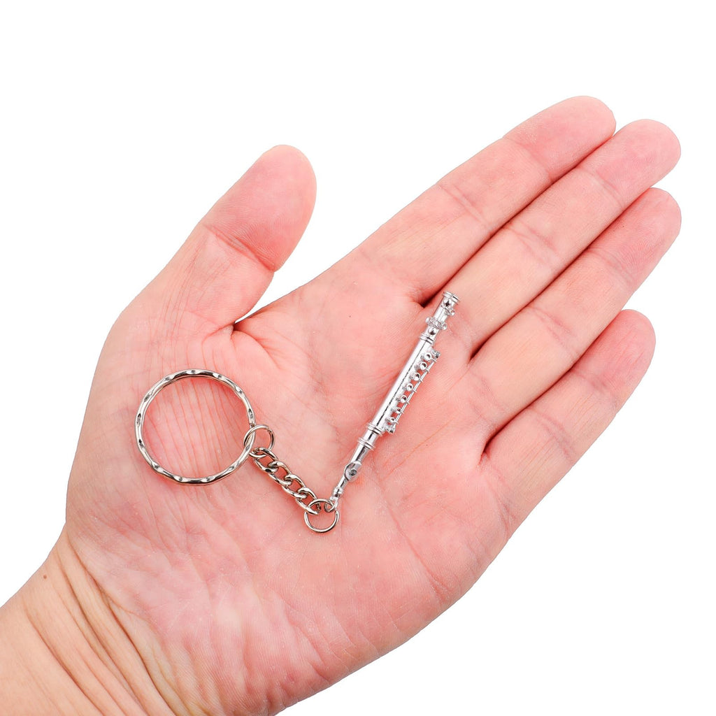 Miniature Musical Instrument Keychain with Case Brass Mini Collectible Figurines Replica Key Ring Birthday Gifts