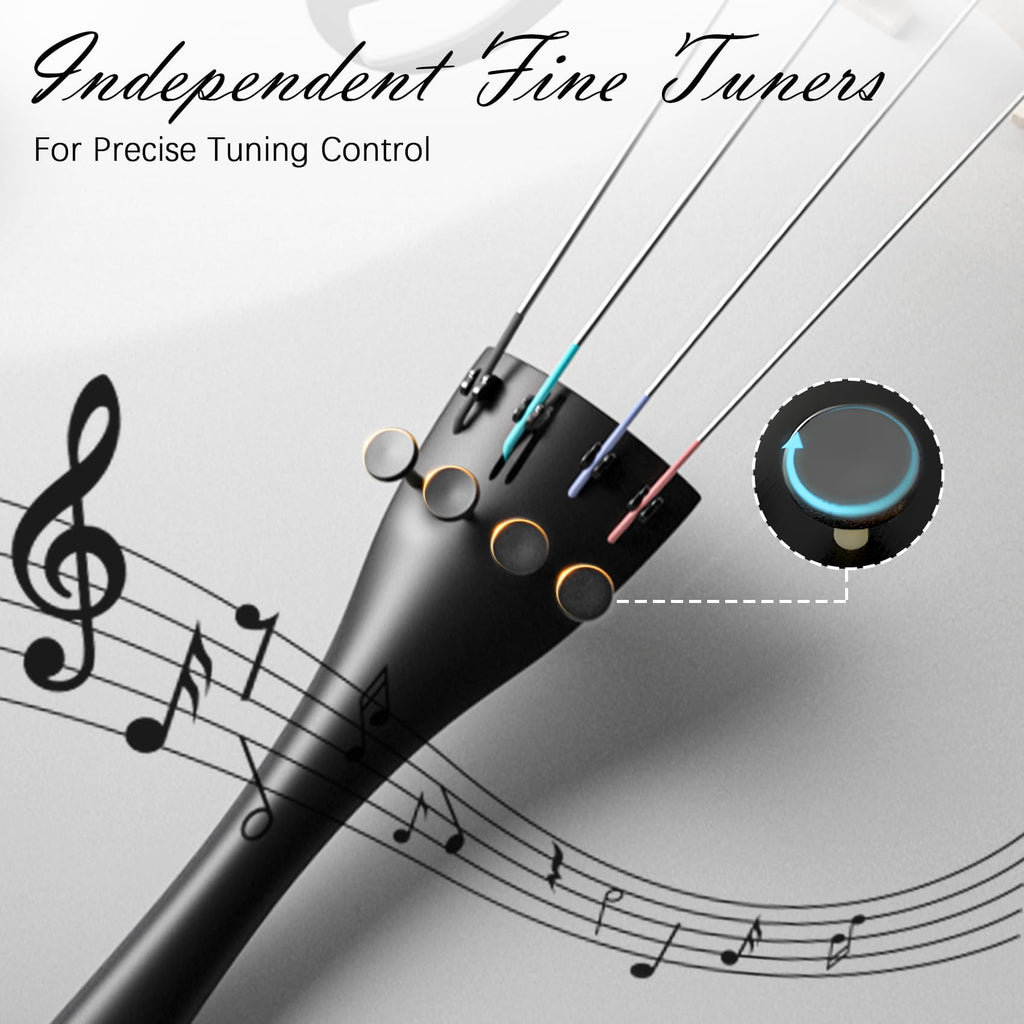 Full Size Cello Kit, Acoustic Cello Instrument for Adults,Beginners,Students,Complete Cello 4/4 Set with Portable Bag, Bow, Rosin (Black)
