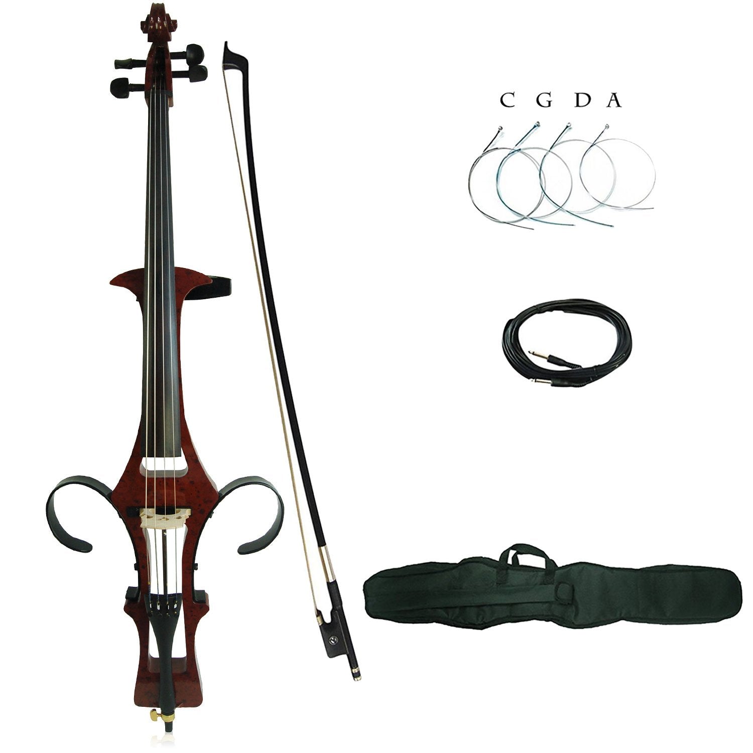 Aliyes Handmade Professional Solid Wood Electric Cello 4/4 Full Size Silent Electric Cello-Soul