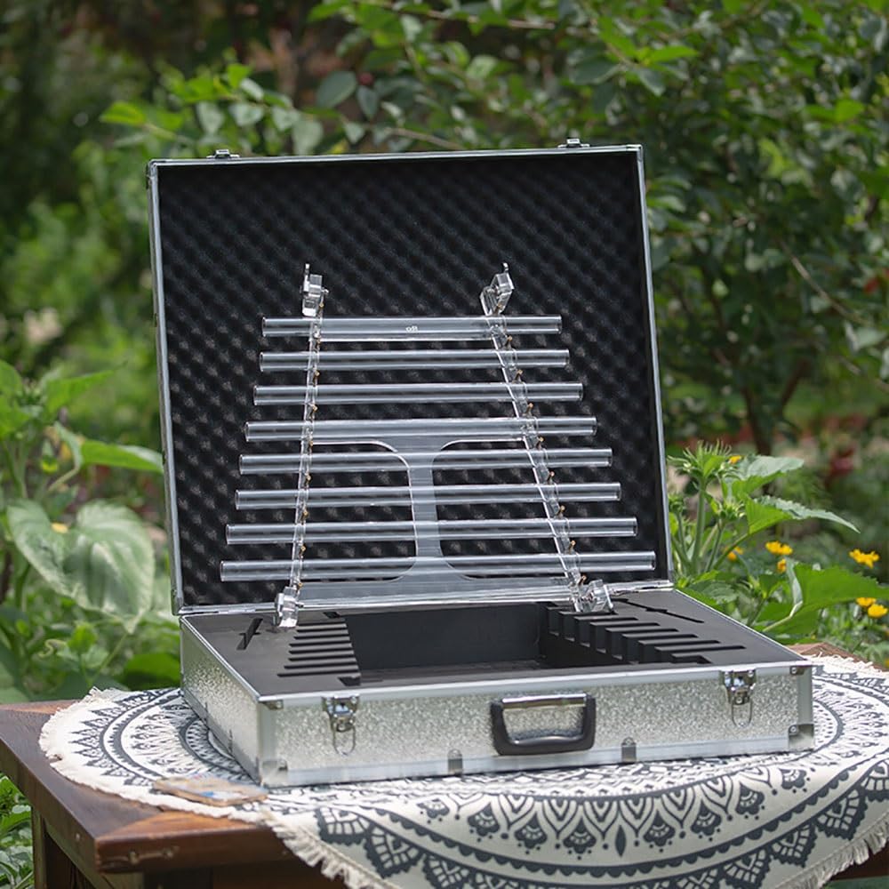 Crystal Harp Kit, for Sound Therapy Healing Meditation, C Key 8 Notes C5 D5 E5 F5 G5 A5 B5 C6, Perfect Healing Musical Instrument,with Aluminum Suitcase,432Hz,432HZ