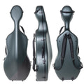 MI&VI CC-9001 Pure 100% Carbon Fiber Cello Case (Full Size) 4/4 with Wheels | Carry Straps | 8lb Lightweight | Tough Shell (3K Blue)