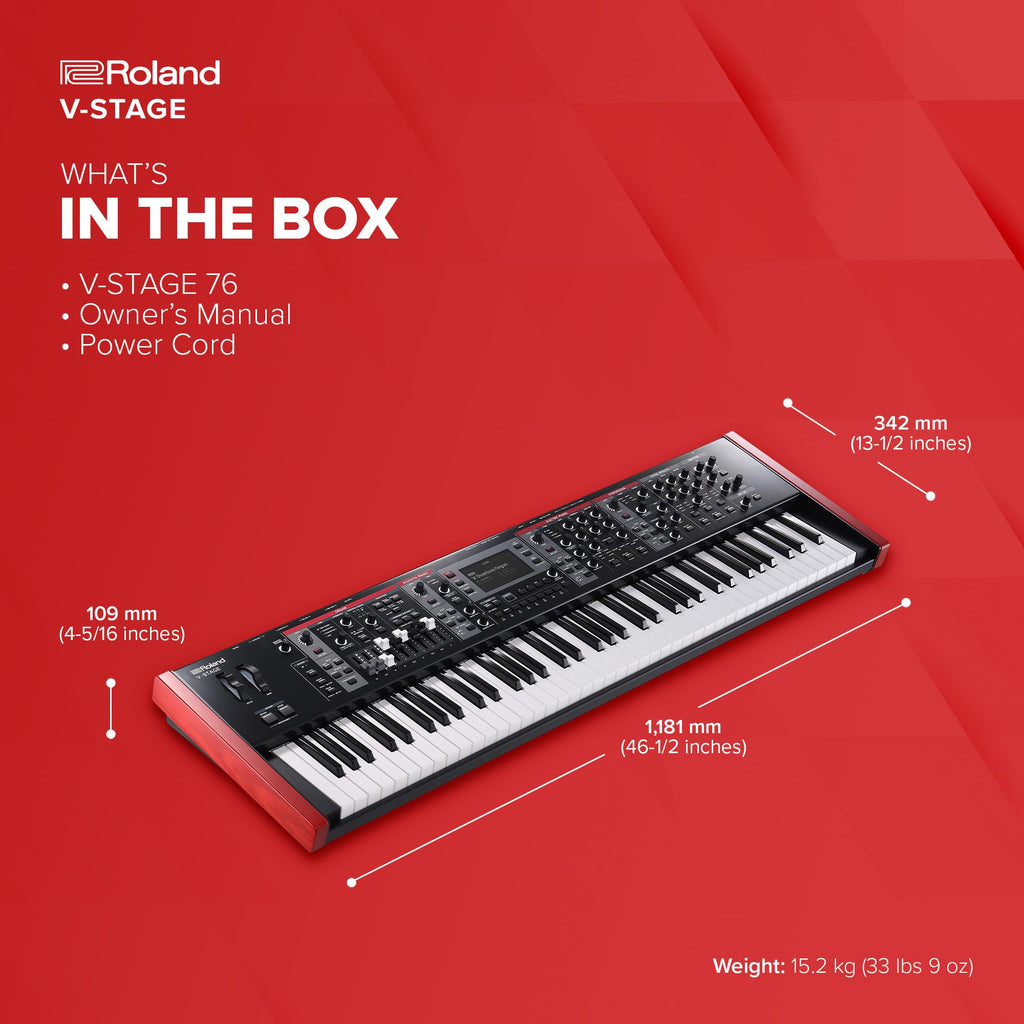 Roland V-STAGE 88 | Premium 88-Key Weighted Digital Keyboard | Ideal for Piano-Focused Players | Four Independent Sound Engines | Advanced Modeling Technology & Sound Customization