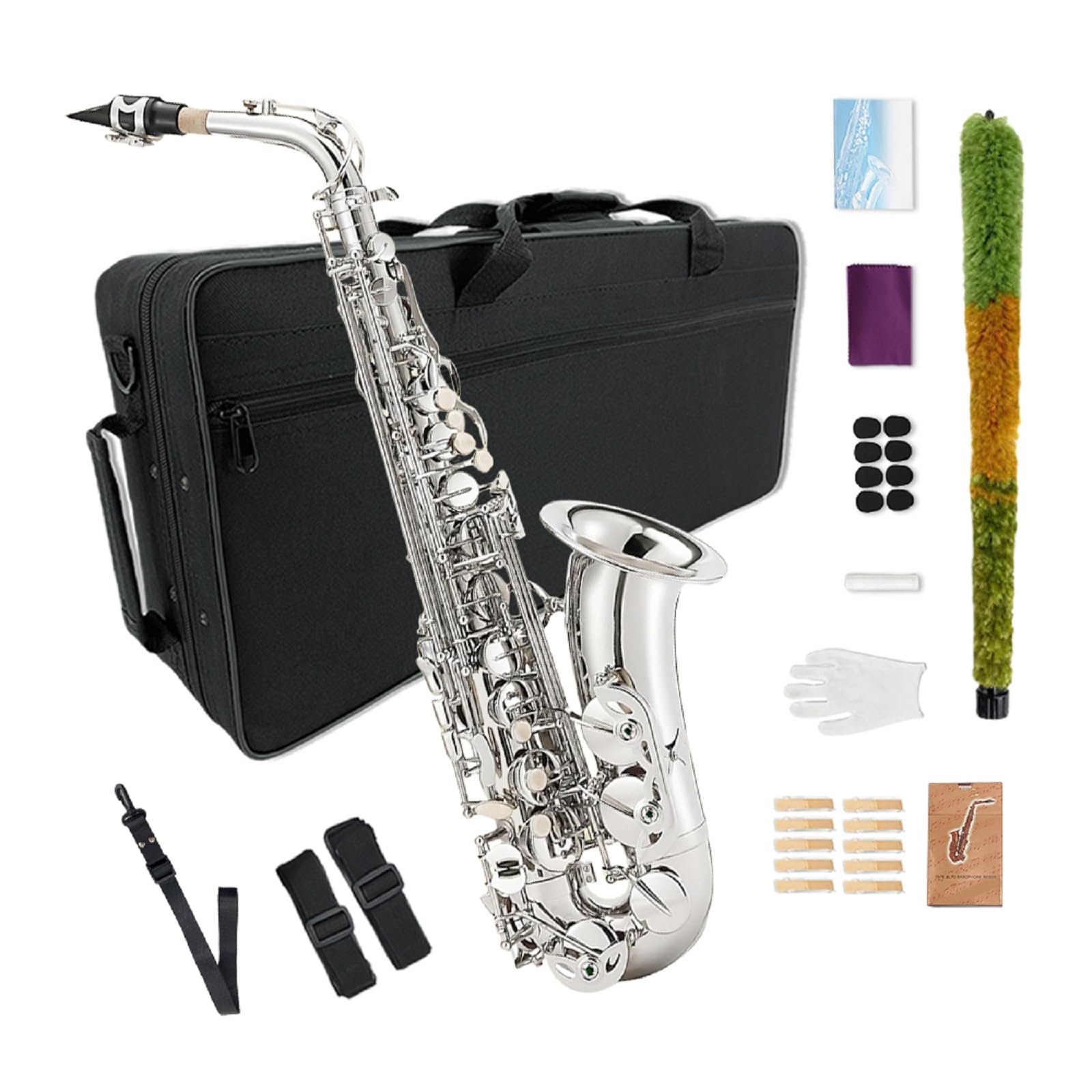 Alto Saxophone E Flat for Adults Student Sax Eb Alto Full Kit With Carrying Sax Case Mouthpiece Straps Reeds Saxophone Beginner Kit