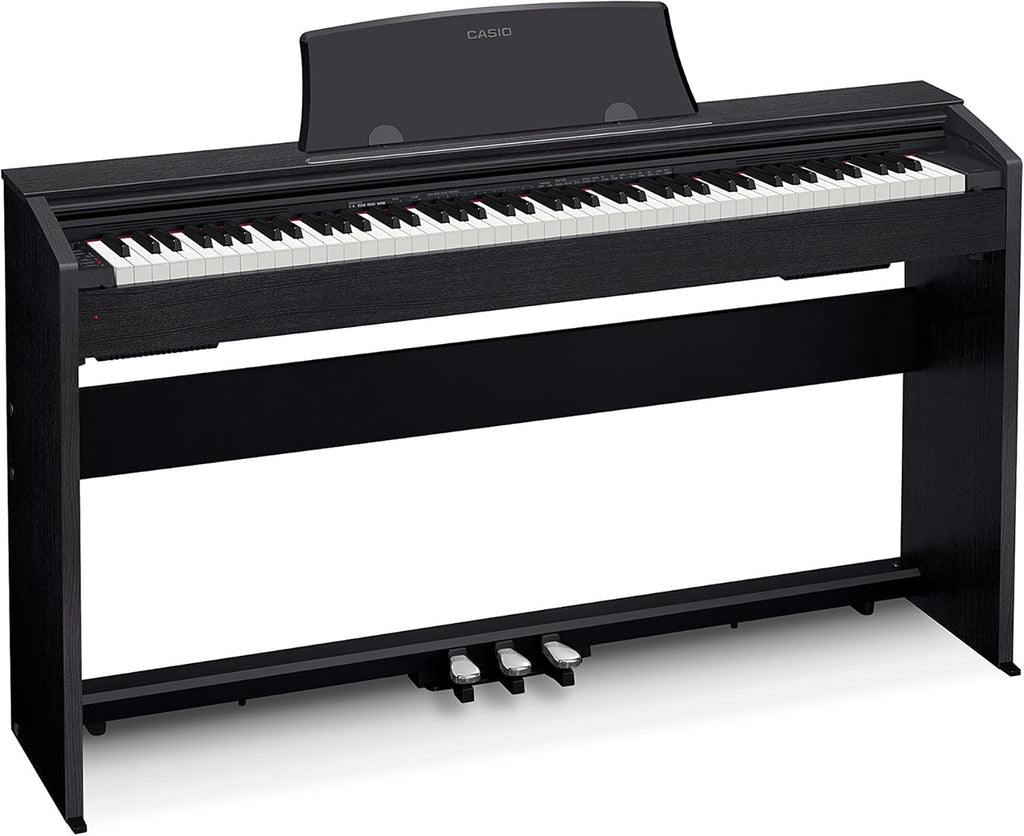 Casio PX-770 Privia Digital Piano - Black Bundle with Furniture Bench, Headphones, Instructional Book, Online Lessons, Instructional DVD, and Austin Bazaar Polishing Cloth