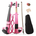 Electric Violin 4/4 Kit, Electric Violin 4/4 Full Size for Adults, Students, Beginner Violins, Full Size Violins Set with Case, Bow, Rosin and Headphones, Black
