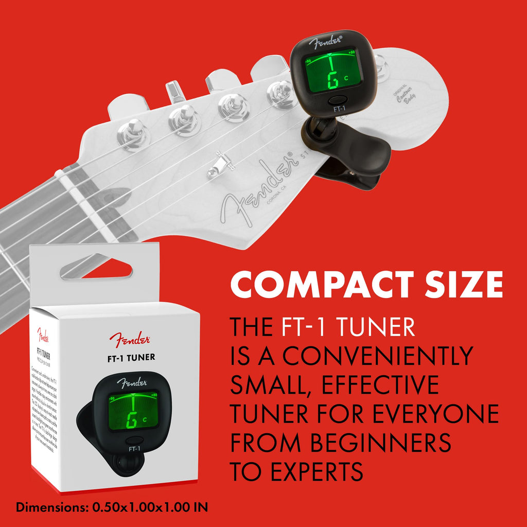 Fender FCT-2 Professional Multi-Instrument Clip-On Tuner for Guitar, Bass, Ukulele, and Violin