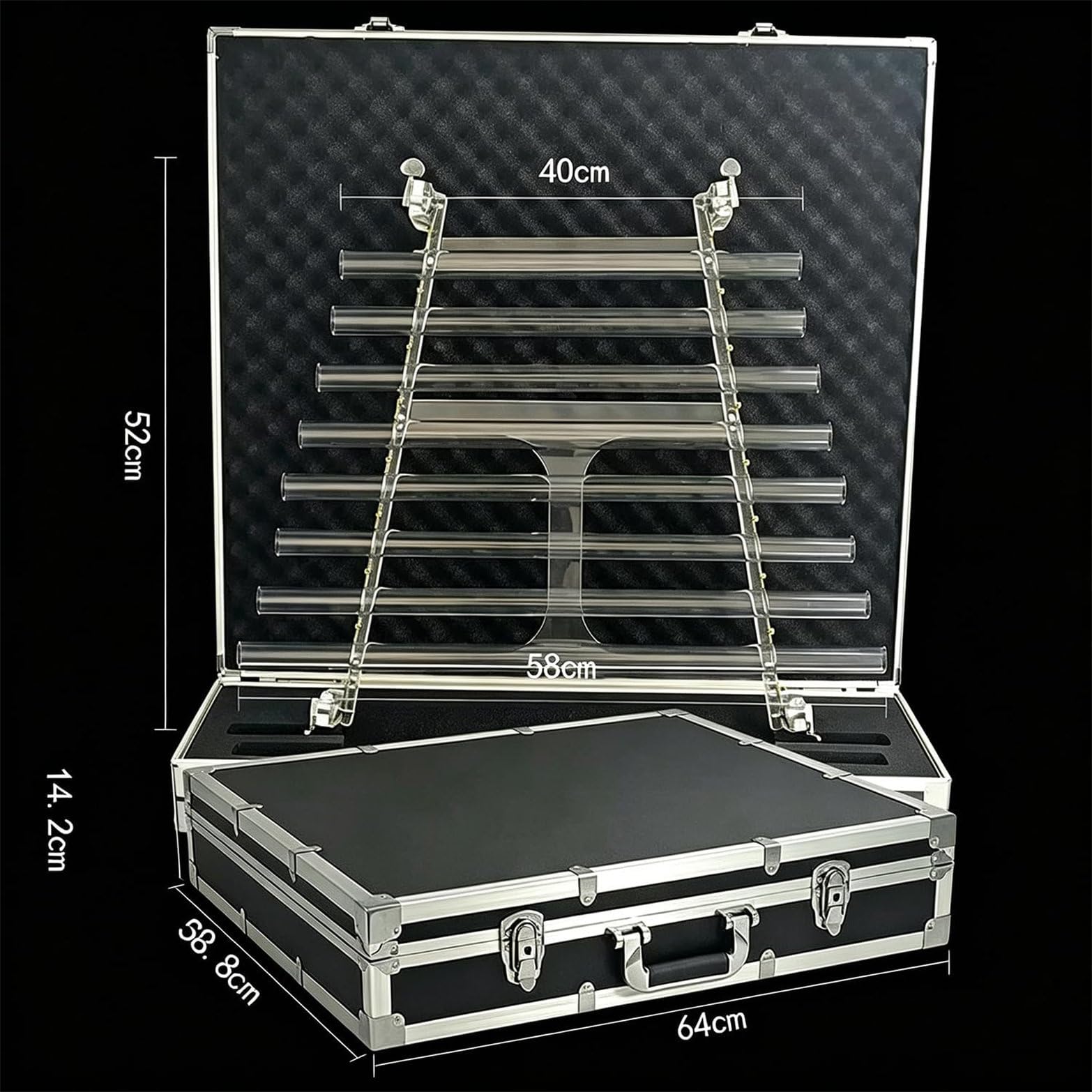 Hand Stand Quartz Crystal Singing Harp + Crystal Mallet and Aluminum Alloy Box, Healing Crystal Musical Instrument for Sound Bath Studio Gym Meditation Room A-432hz