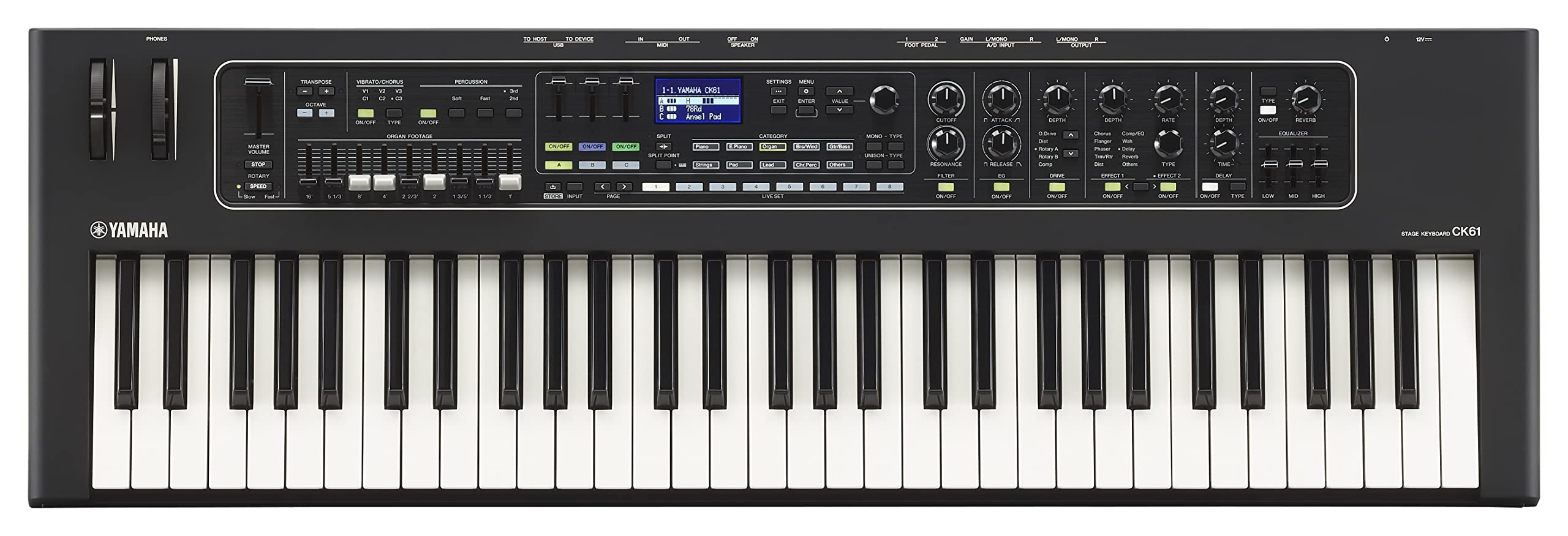 Yamaha CK Series 88-Key Stage Keyboard with Built-In Speakers, Black (CK88)