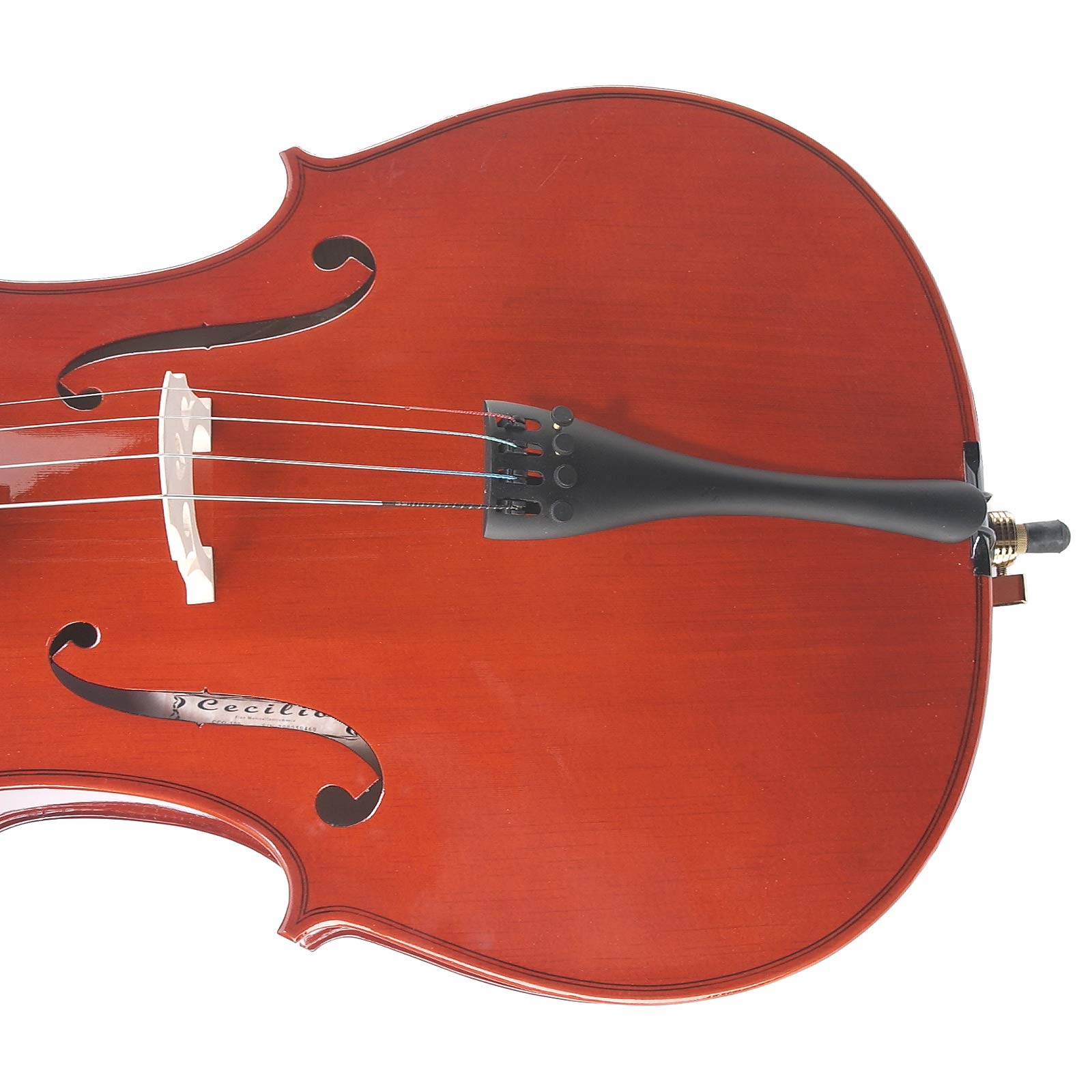 Cecilio 4/4 Full Size Cello with Hard & Soft Case, Stand, Bow, Rosin, Bridge and Extra Set of Strings, CCO-100