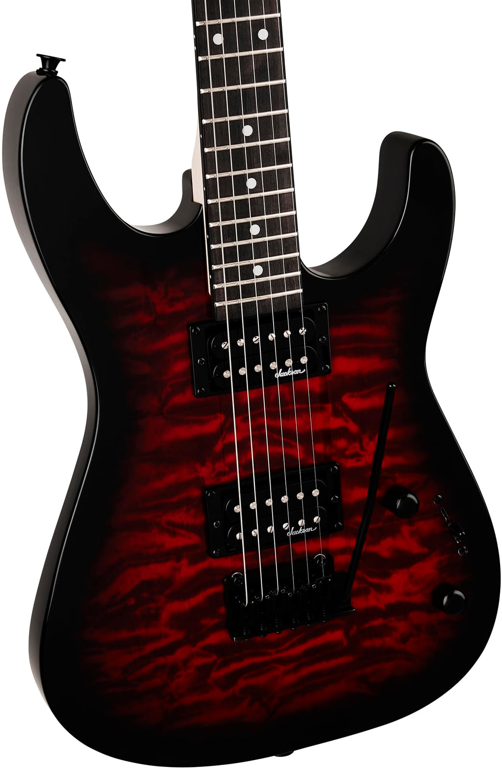 Jackson JS Series Dinky JS11 Electric Guitar - Metallic Red Bundle with Cable, Tuner, Strap, Picks, and Austin Bazaar Instructional DVD