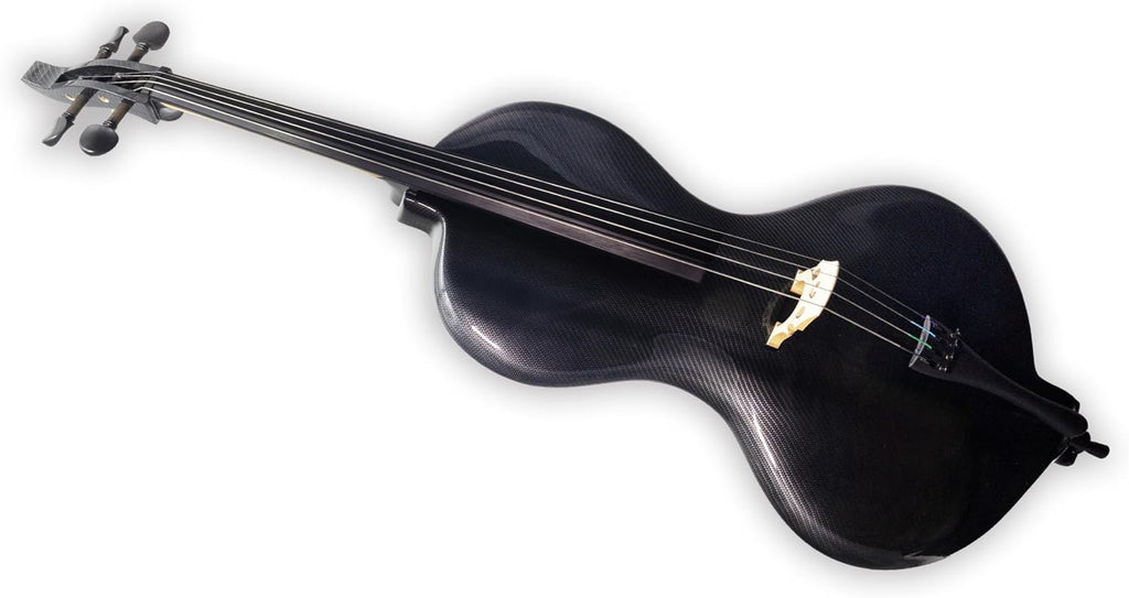 TARIO Full Size 4/4 Electric Cello with Shadow Active Pickup, Ebony Fingerboard, Textured Carbon Fiber-Pattern Finish – Paulownia Body, Reverb Effect, Bow, Rosin & Case Included