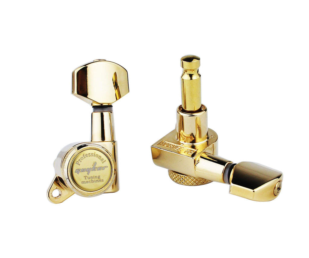 Guyker Guitar Locking Tuners (6 for Right) - 1:18 Lock String Tuning Key Pegs Machine Head with Hexagonal Handle Replacement for ST TL SG LP Style Electric, Folk or Acoustic Guitars - Chrome