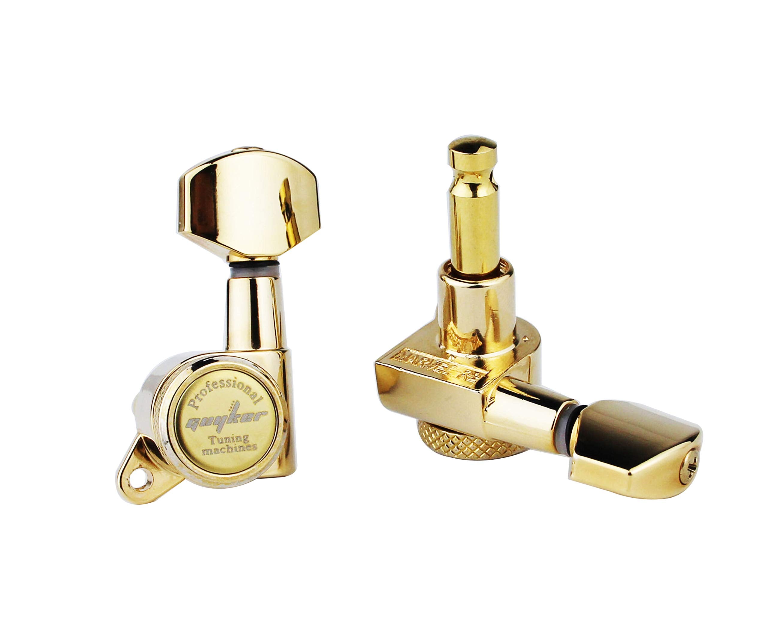 Guyker Guitar Locking Tuners (6 for Right) - 1:18 Lock String Tuning Key Pegs Machine Head with Hexagonal Handle Replacement for ST TL SG LP Style Electric, Folk or Acoustic Guitars - Chrome