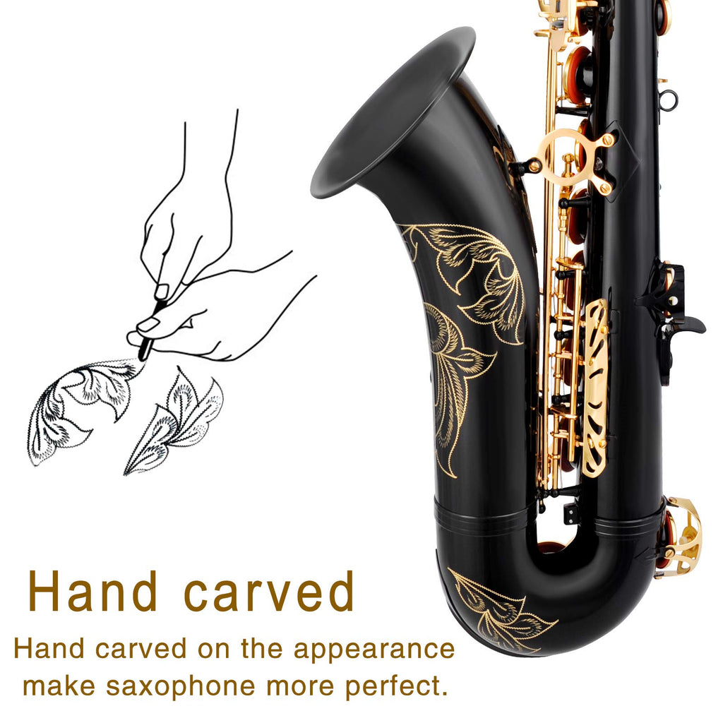 EASTROCK Nickel Tenor Saxophone B Flat Tenor Sax Professional Tenor Saxophone for Beginners Students and Musicians with Carrying Case,Mouthpiece,Reeds,Cushion Pads,Cleaning Kit,Neck Strap