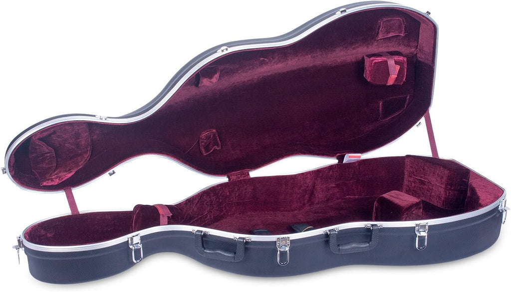 Crossrock Commuter ABS Cello Case for 4/4 & 3/4 | Matte Blue Diamond Shell, Wheels & Backpack Straps – Lightweight Case for Daily Rehearsal & Travel
