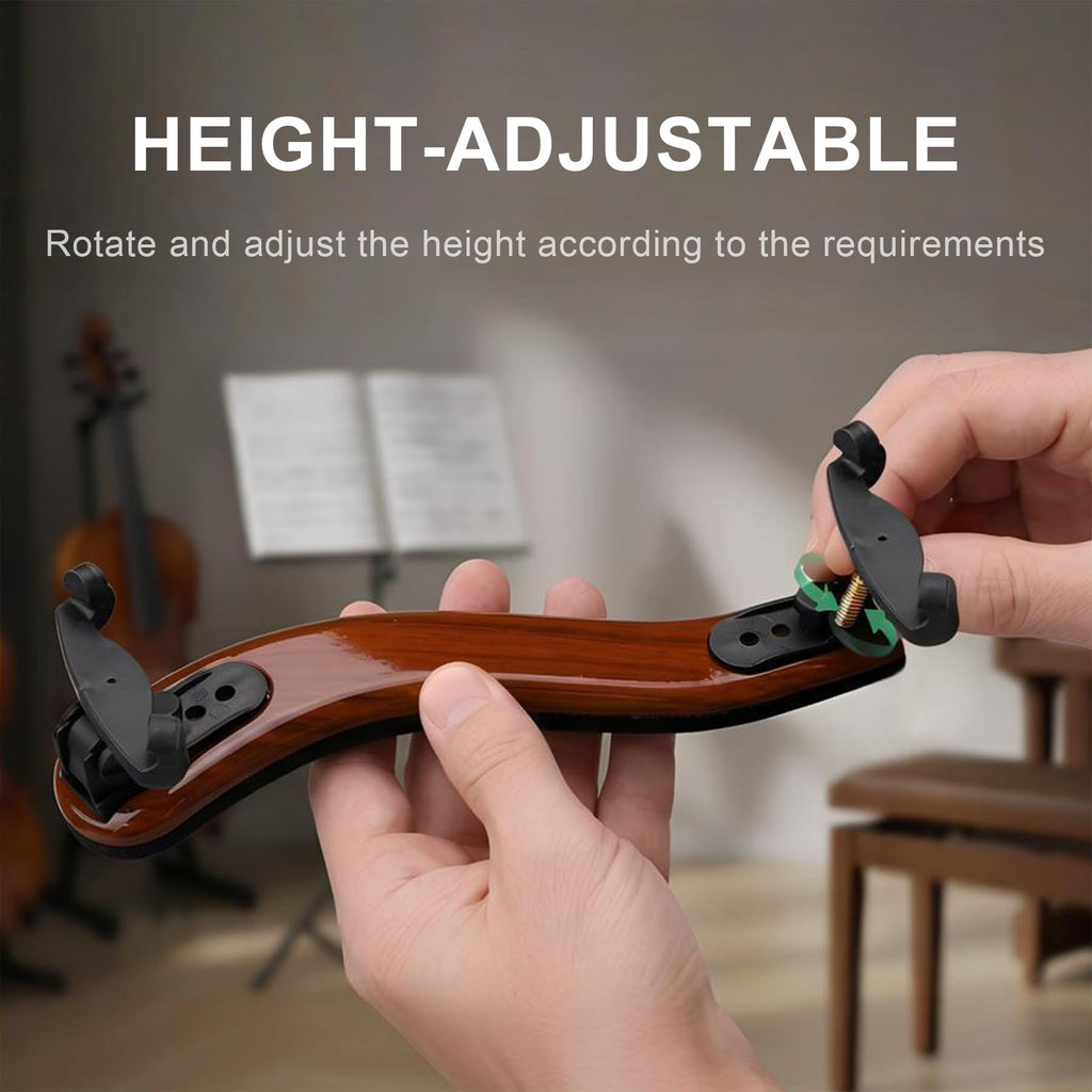NANYI Violin Shoulder Rest for 4/4 and 3/4 with Collapsible and Height Adjustable Feet, Imitation wood grain.