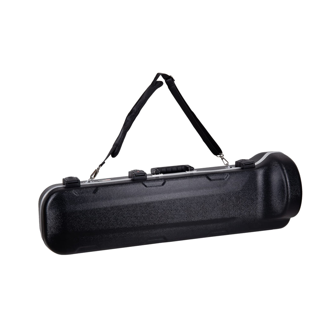 Crossrock Trumpet Case for Bb Horn | Textured Blue Finish with Velvet Interior, Security Lock, Metal Feet & Detachable Strap (CRA861TRBL)