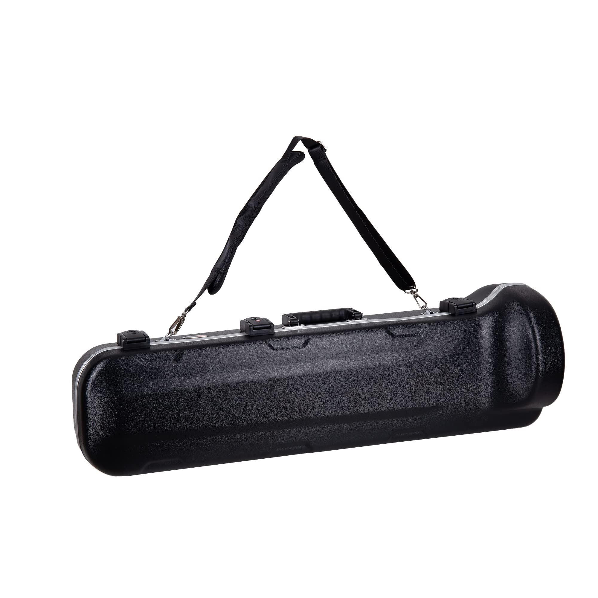 Crossrock Trumpet Case for Bb Horn | Textured Blue Finish with Velvet Interior, Security Lock, Metal Feet & Detachable Strap (CRA861TRBL)