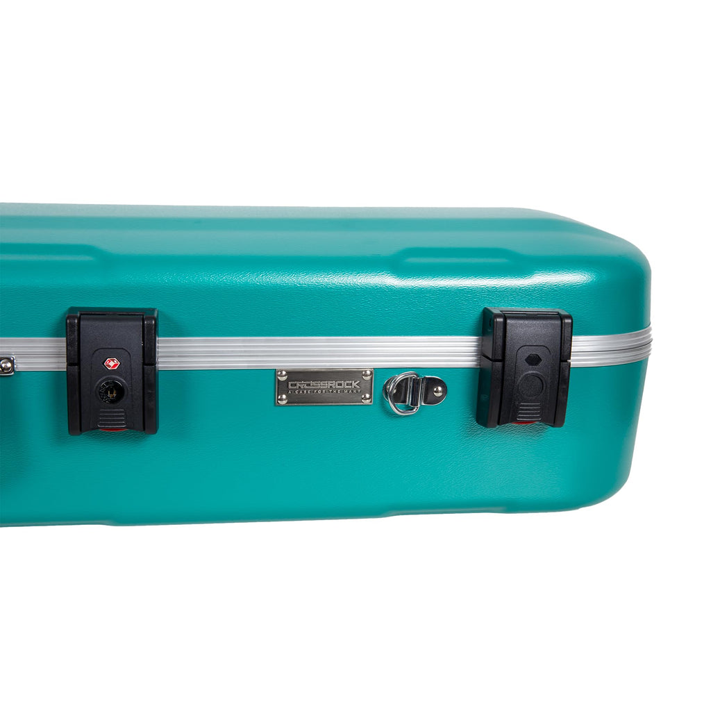 Crossrock Tenor Trombone Flight Case — Fits Bb Tenor with F-Attachment | Shockproof Design, Security Lock, Plush Interior, Single Shoulder Strap & Accessory Compartment (CRA862TBBK)