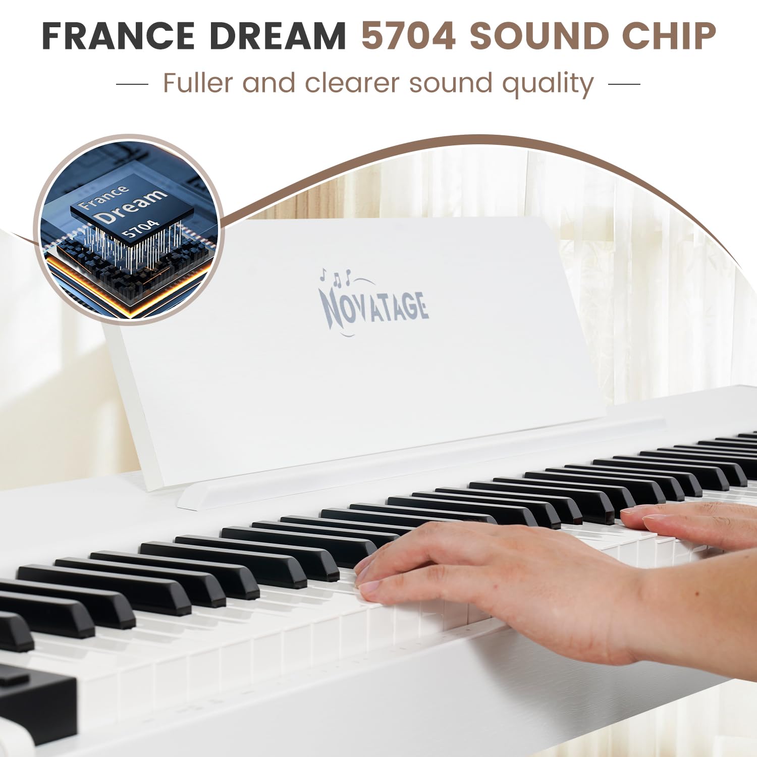 88 Key Full-Weighted Digital Piano, Full Size Electric Piano for Beginners, with U-Stand, 3 Pedal Unit, Adjustable Stool, Headphone, MIDI Functionality (Black)