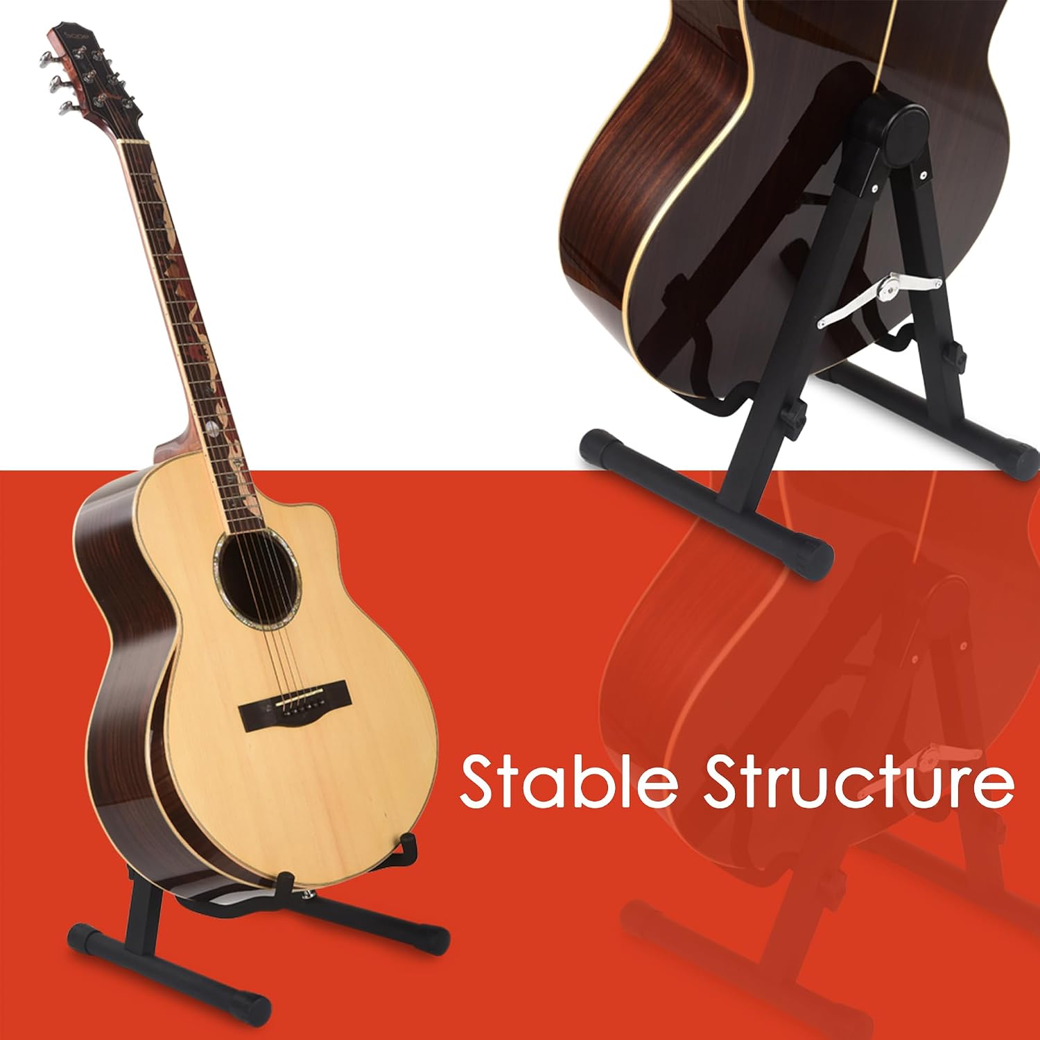 Guitar Stand, A-Frame Floor Folding Stand with Padded Foam for Acoustic, Electric, Bass Guitars, Cello, Mandolin, Banjo, Ukulele