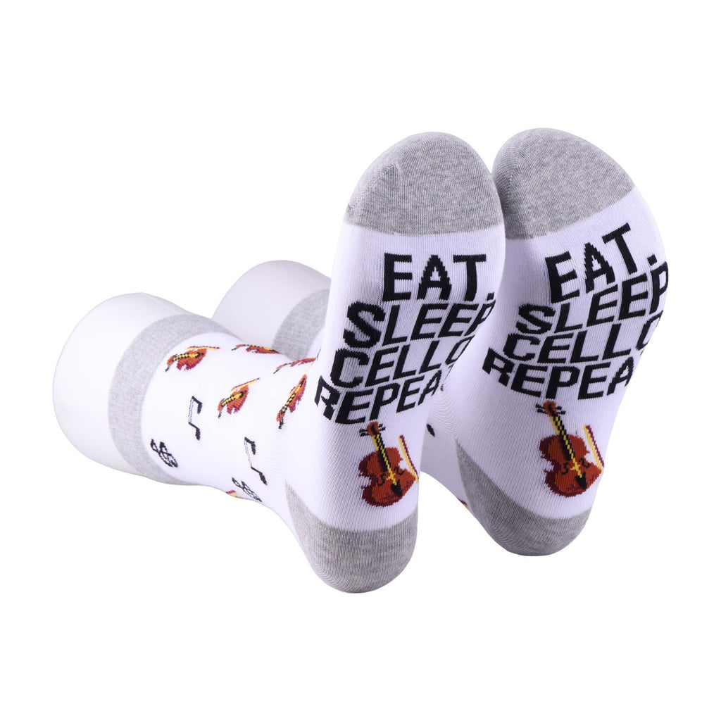 PXTIDY 2 Pairs Cello Inspire Socks Cellos Lover Gift Cellist Gift Celloo Player Musician Socks