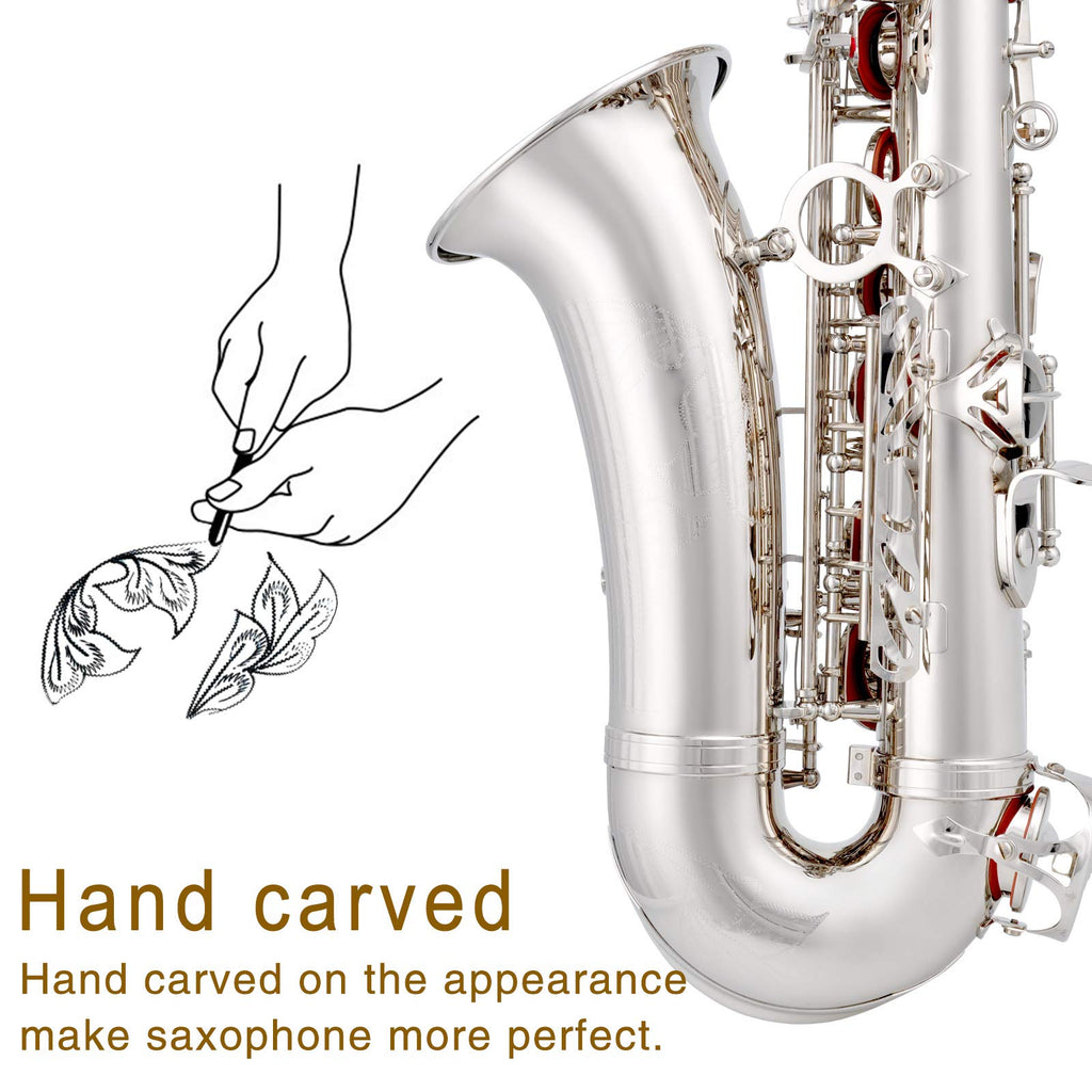 EASTROCK Black/Golden Alto Saxophone E Flat Sax Full Kit for Students Beginner with Carrying Case,Mouthpiece,Mouthpiece Cushion Pads,Cleaning Cloth&Cleaning Rod,White Gloves,Neck Strap