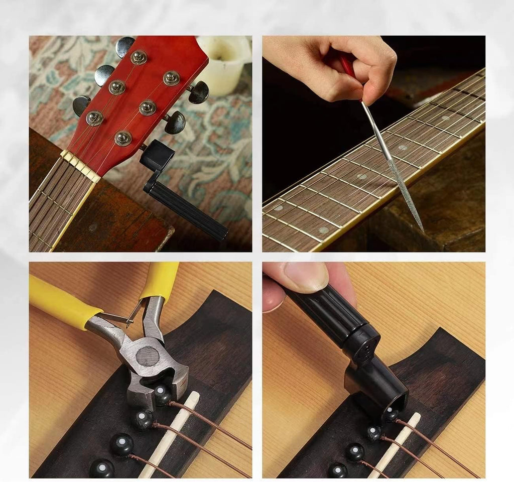 77 Pcs Guitar Maintenance Kit Repair Tool Setup with Carry Bag Large For Acoustic Guitar Electric guitar Ukulele Bass Banjo, String Instrument