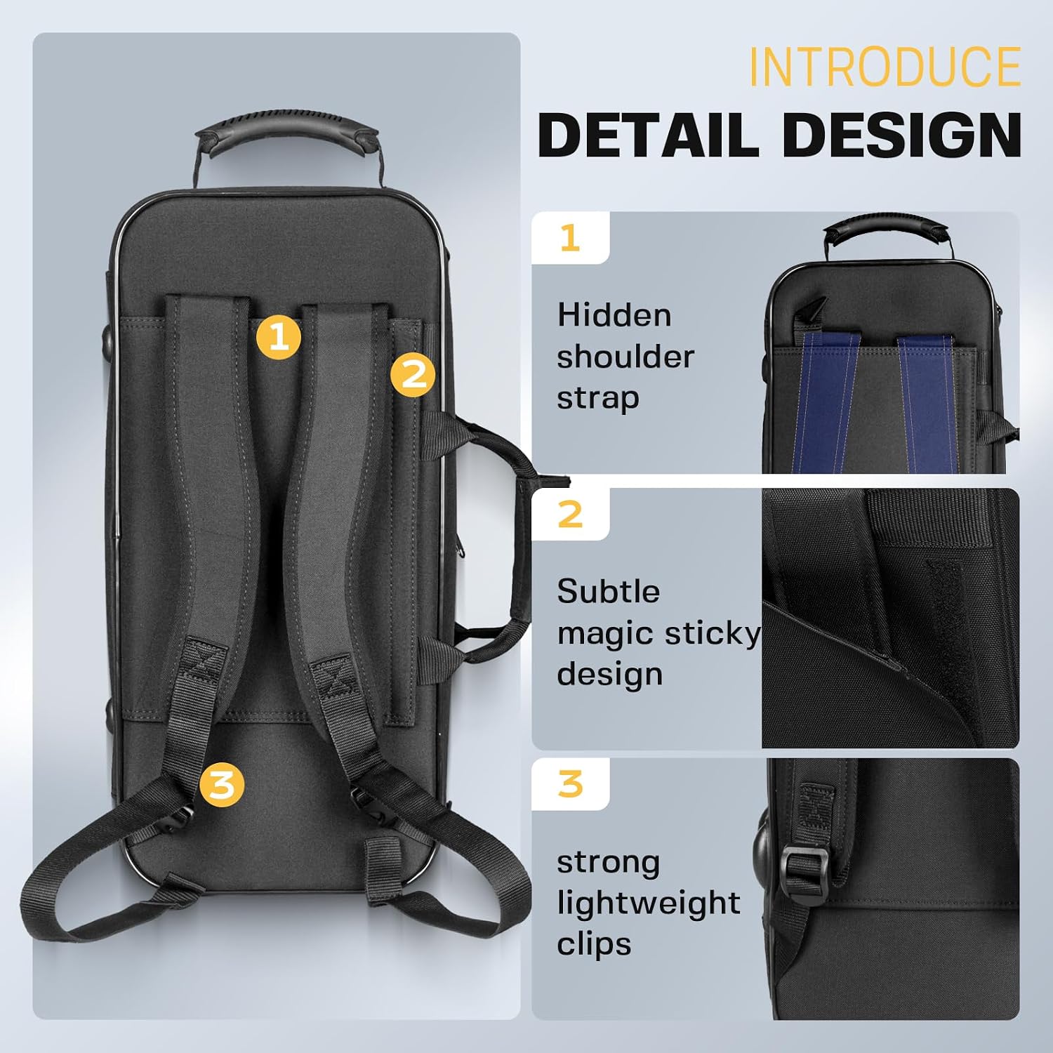 BGA Trumpet Rectangular Case, Built-in Backpack Straps Gig Bag | Lightweight trumpet case with EPS protection, accessory storage and comfortable carrying for rehearsals and travel.
