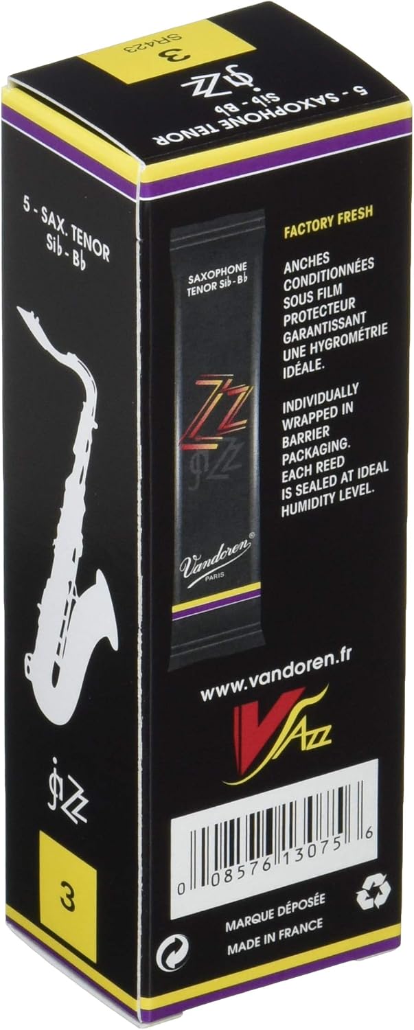 Vandoren SR423 Tenor Sax ZZ Reeds Strength 3; Box of 5