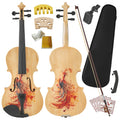 AW Solid Wood Violin 4/4 Full Set Fiddle Beginner Violin Full Size Stradivari Copy Style with Carry Case Bow Rosin Shoulder Rest for Student Adults Starter Kit