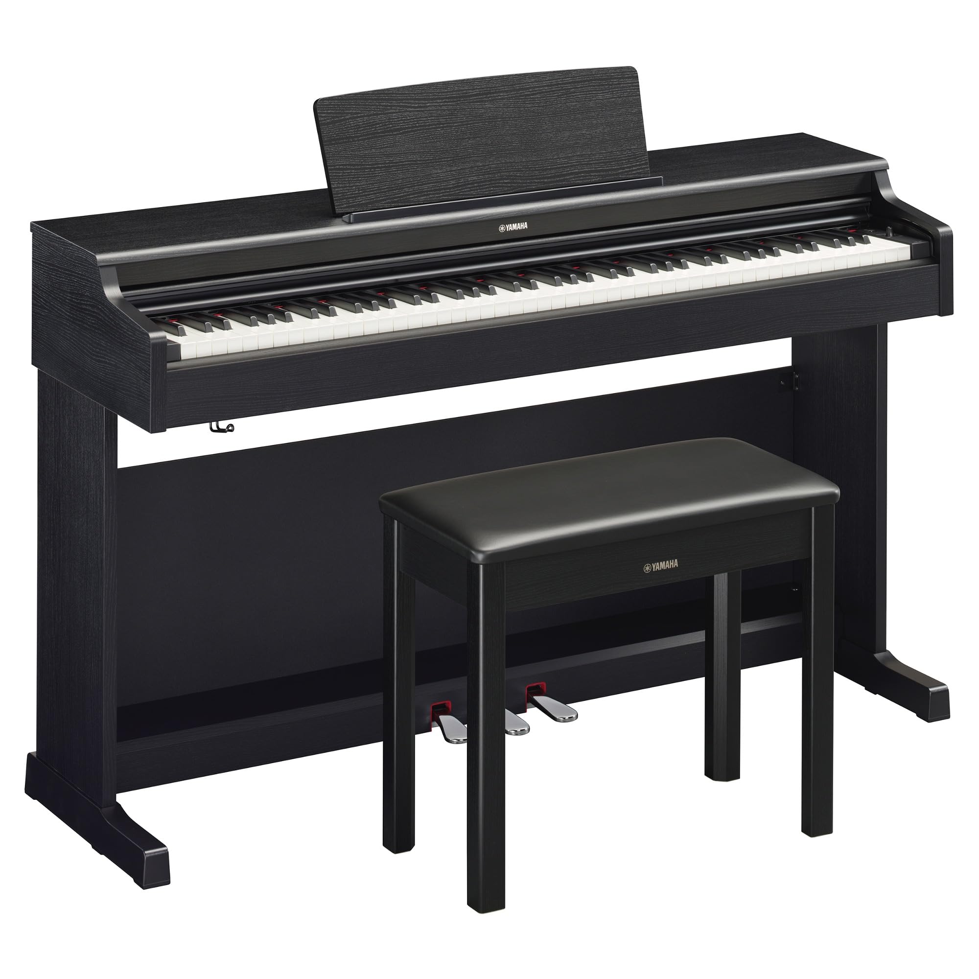Yamaha Arius Series 88-Key Weighted Action Upright Digital Piano for Beginner and Intermediate Players, Dynamic Response, Grand Piano Sound, 3-pedal Unit, Bench Included, Rosewood YDP105R