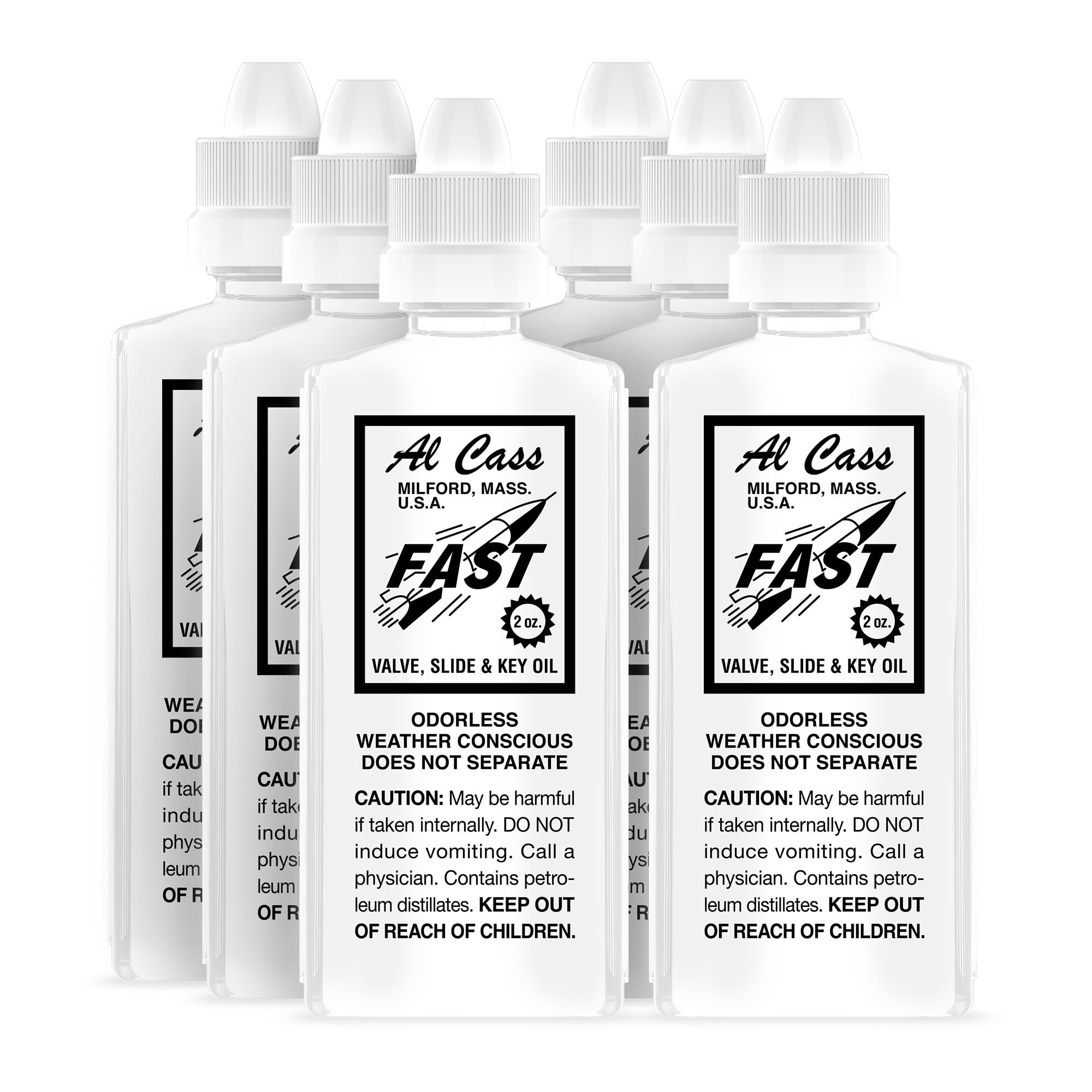 Official Al Cass Fast Valve, Slide & Key Oil | 2 oz Bottle | Odorless, Non-Gumming Lubricant for Brass Instruments | Trusted by Professionals | Made in USA (12)