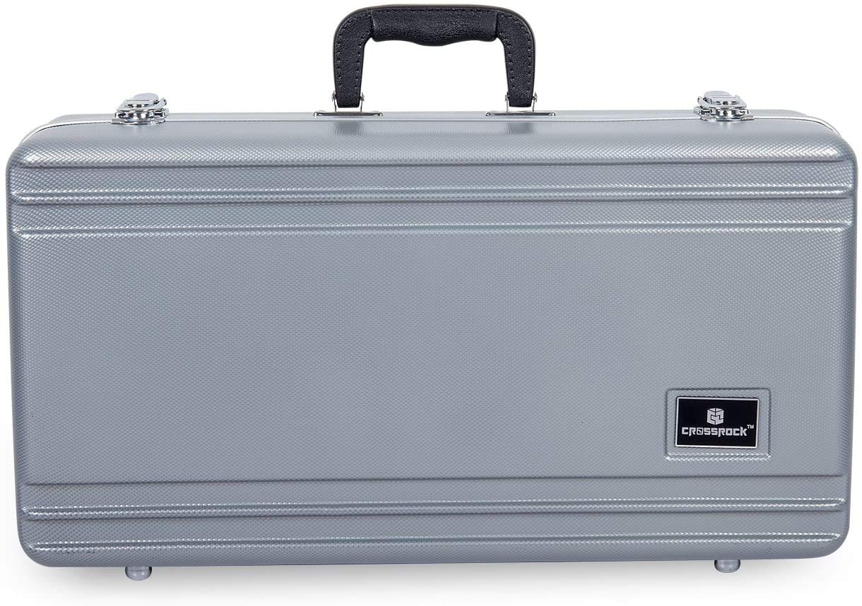 Crossrock Trumpet Case for Bb Horn | Textured Blue Finish with Velvet Interior, Security Lock, Metal Feet & Detachable Strap (CRA861TRBL)