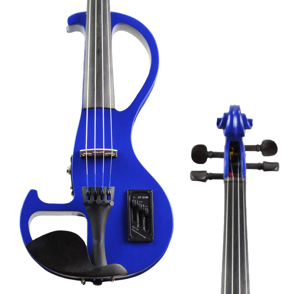 Electric Violin Bunnel Edge Outfit 4/4 Full Size (Light Zebrano) — With Carrying Case and Accessories - Mini Amp - Headphone Jack - Piezo Ceramic Pick-up - from Kennedy Violins