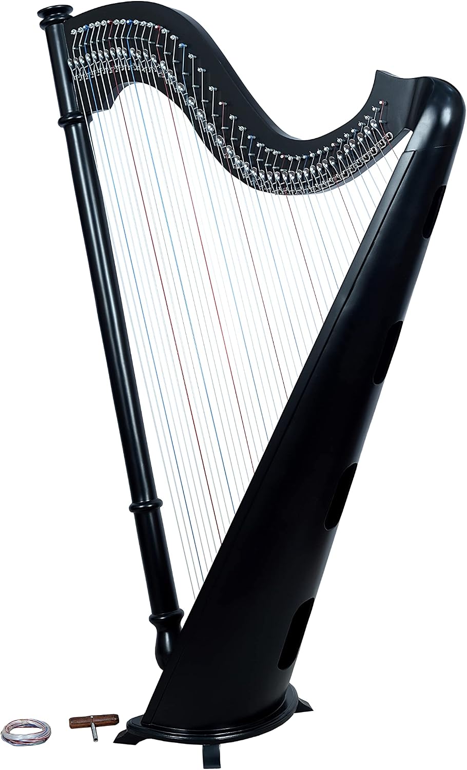 Sturgis Midwest 42 Strings Black Celtic Irish Lever Harp with Extra Strings and Tuner