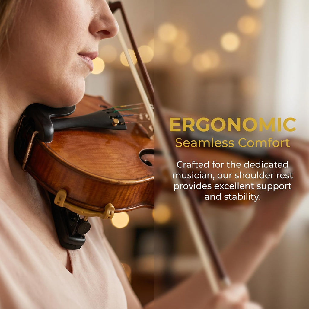 Violin Shoulder Rest 4/4 3/4 Size, Adjustable Collapsible Shoulder Rest for Violin, Ergonomic Violin Accessories for Beginners & Professionals (Classic 3/4-4/4)