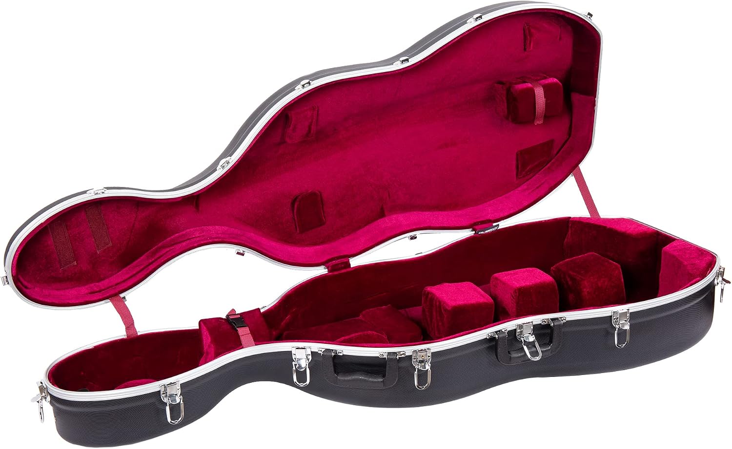Crossrock Commuter ABS Cello Case for 4/4 & 3/4 | Matte Blue Diamond Shell, Wheels & Backpack Straps – Lightweight Case for Daily Rehearsal & Travel