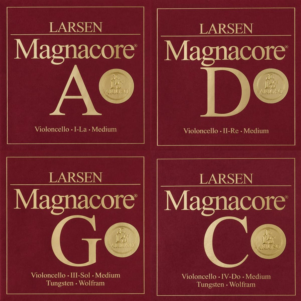 Larsen Magnacore Arioso Cello Strings – Medium Tension Set – Light Feel with Brilliant Depth
