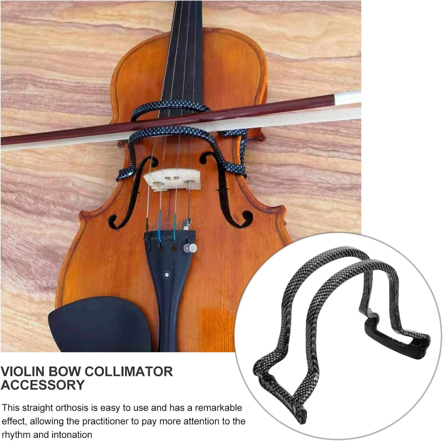 HEALLILY Violin Bow Straighten Corrector Tool Guide Fiddle Bow Collimator Beginner Starter Violin Training Teaching Accessory 8X10CM