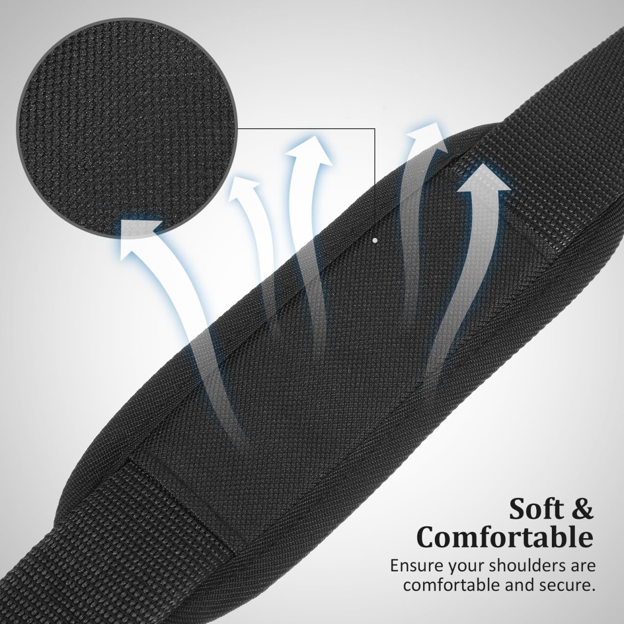 EXCEART 2pcs Instrument Shoulder Strap, 60-106cm Padded & Adjustable Replacement Bag Strap with Hooks - Universal for Violin Case, Guitar, Cello, Ukulele & Saxophone