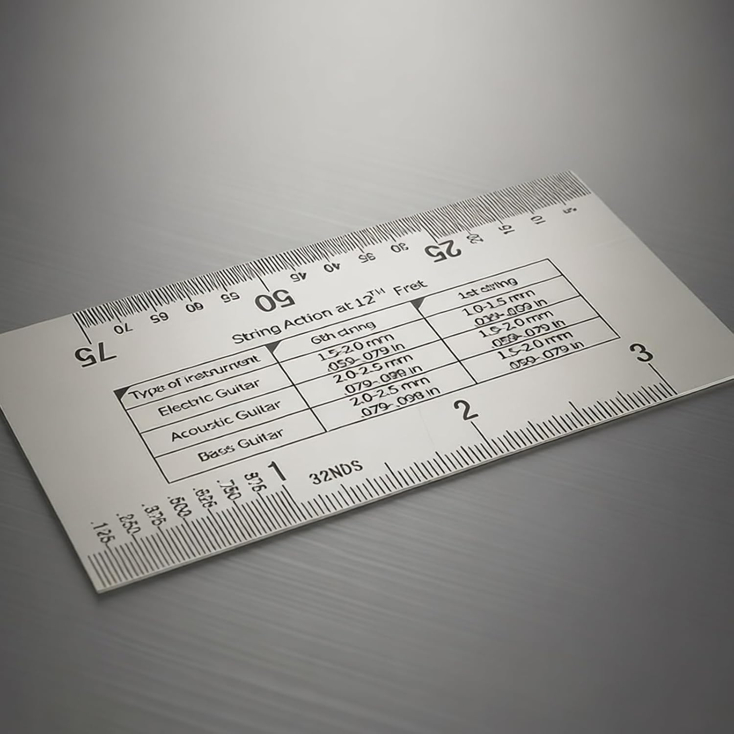 String Action Ruler Gauge String Height Measurement Tool Guitar Fret Leveling Ruler Set Up Repair Enduring Measuring