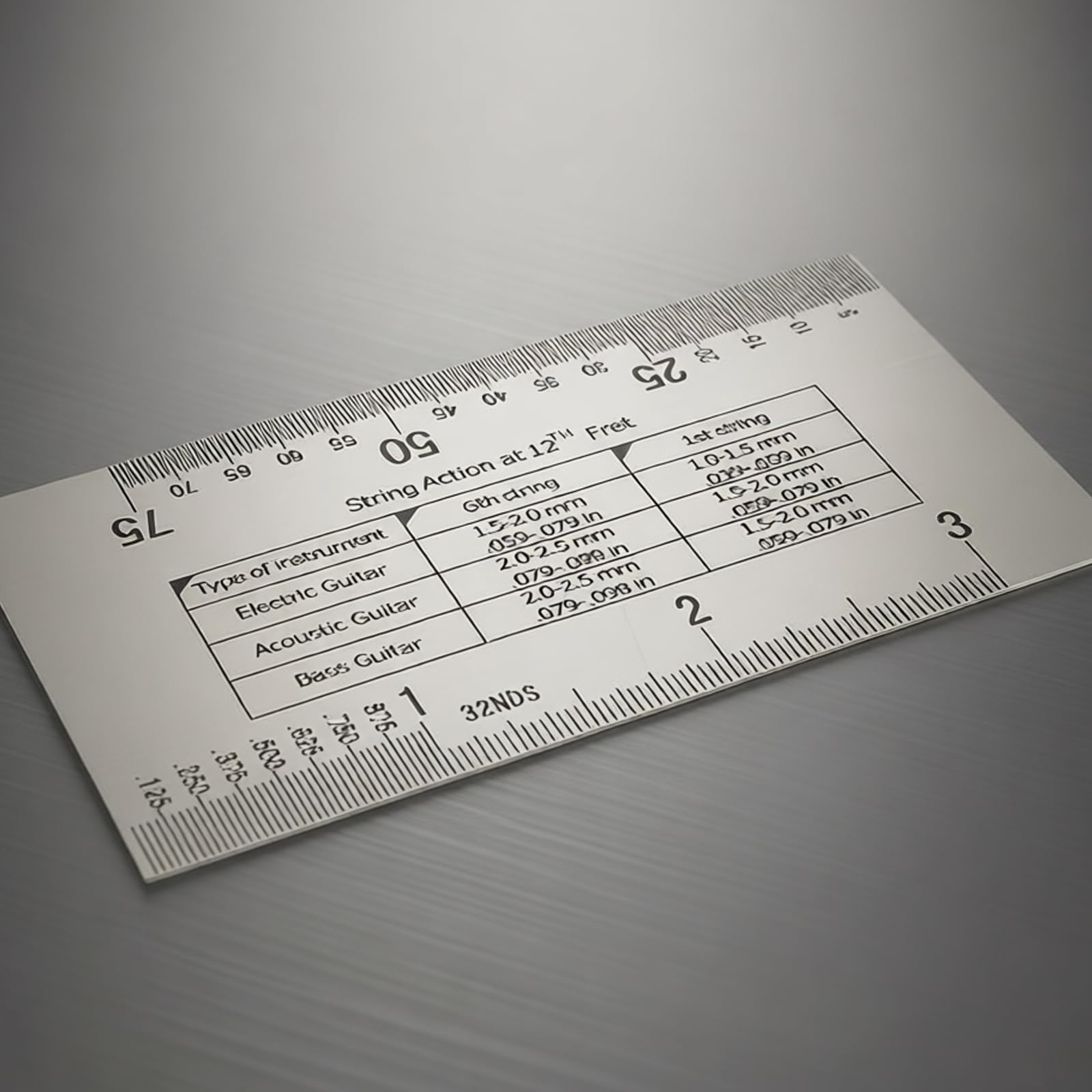 Guitar String Height Ruler String Action Gauge Ruler Guitar Repairing Tool for Guitars, Ukulele, Bass, Banjos, Mandolin Height for Guitars and Bass Setup