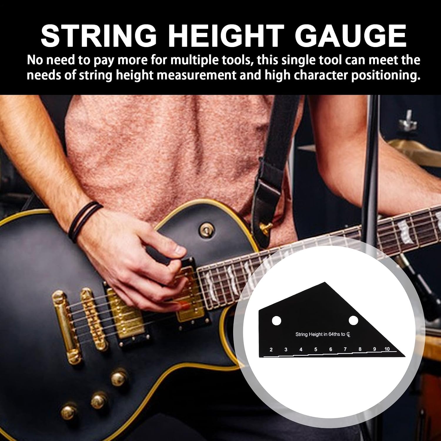 String Action Ruler Precision Luthier Tools | String Action Gauge Guitar Tools for Setup for Acoustic Electric Violin Instrument Repair Maintenance Fret Leveling