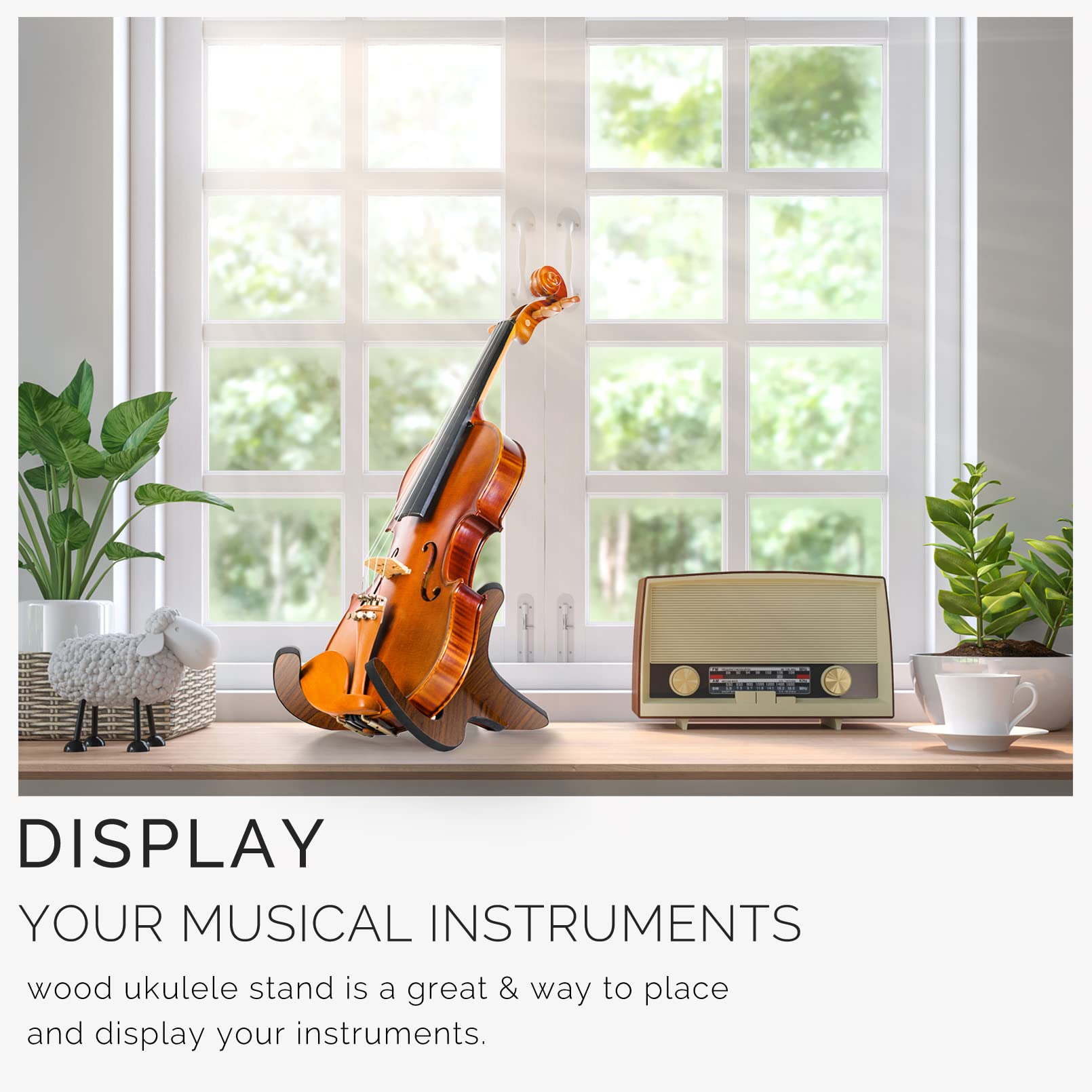 6Pair Wooden Ukulele Stand Violin Mandolin Folding Portable Stand Sapele