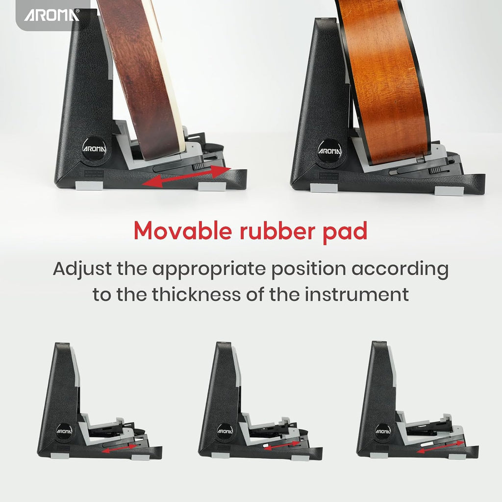 AROMA Ukulele Stand for Ukulele Mandolin Violin Small Instruments Folding Adjustable A-Frame Holder