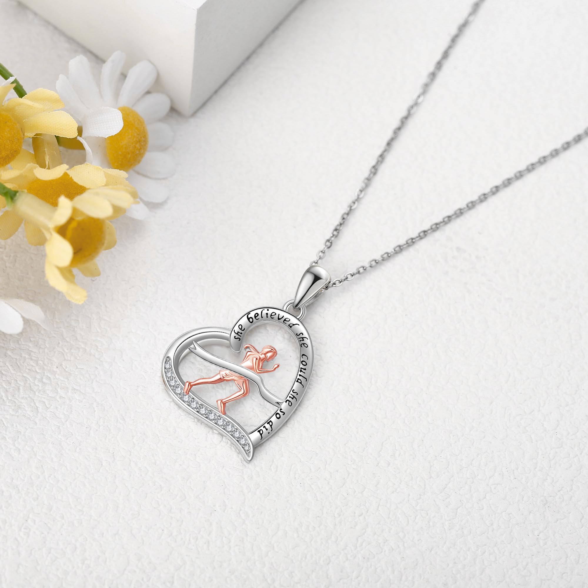Sterling Silver S925 Ballet/Violinists/Gymnastics/Cello/Runner/Tennis/Piano/Artist Necklace Jewelry Gifts for Women Christmas Gift