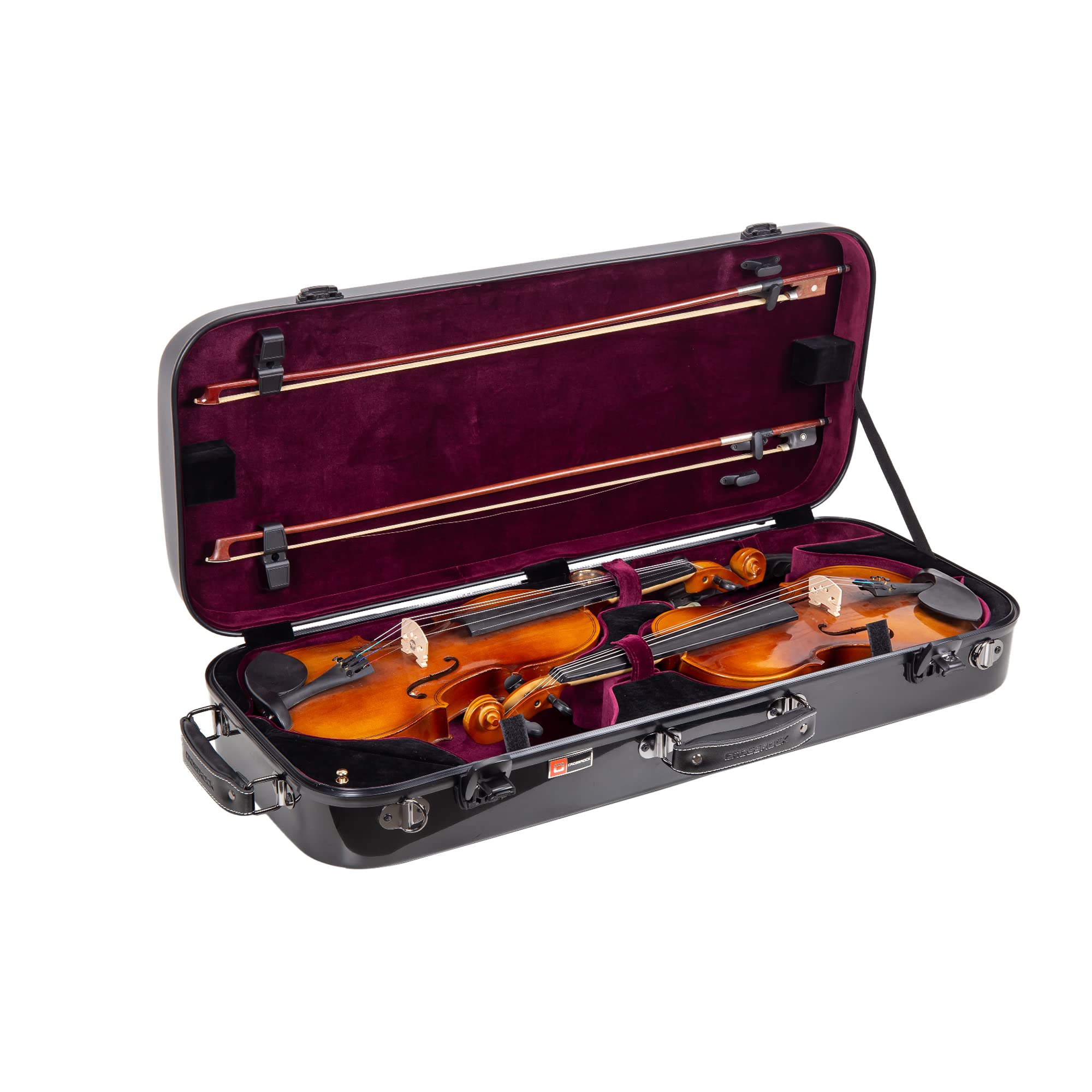 Crossrock Fiberglass Violin Case for 4/4 Full Size – Glossy Mint Blue Contoured Shell, Velvet Suspension Interior, Backpack Straps – Lightweight & Stylish (CRF1020VMB)