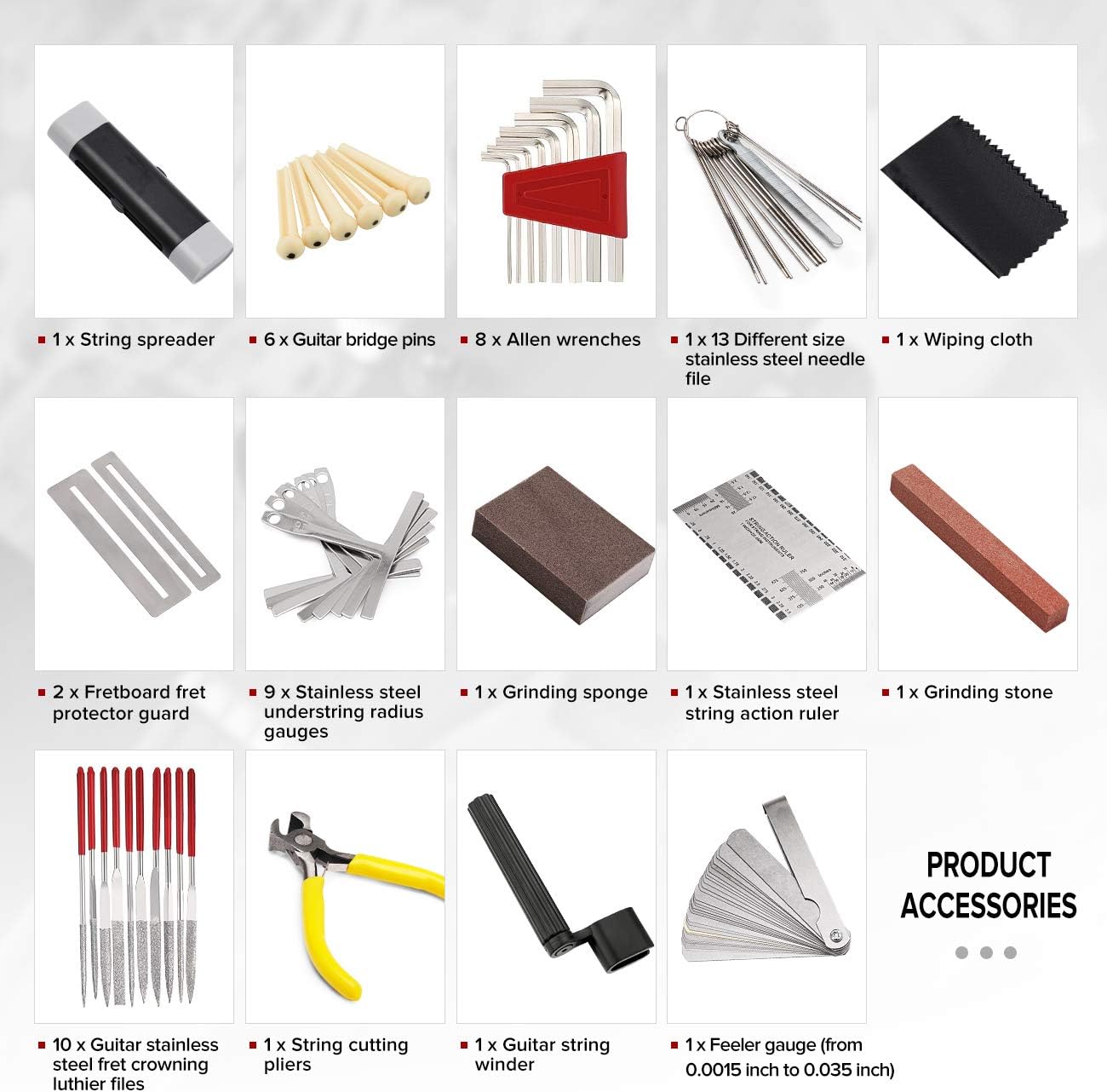 MIFOGE 45Pcs Guitar Repairing Maintenance Tool Kit with Carry Bag Large Care Set of Tools For Acoustic Guitar Electric guitar Ukulele Bass Banjo,Perfect Gift for Music or String Instrument Enthusiast
