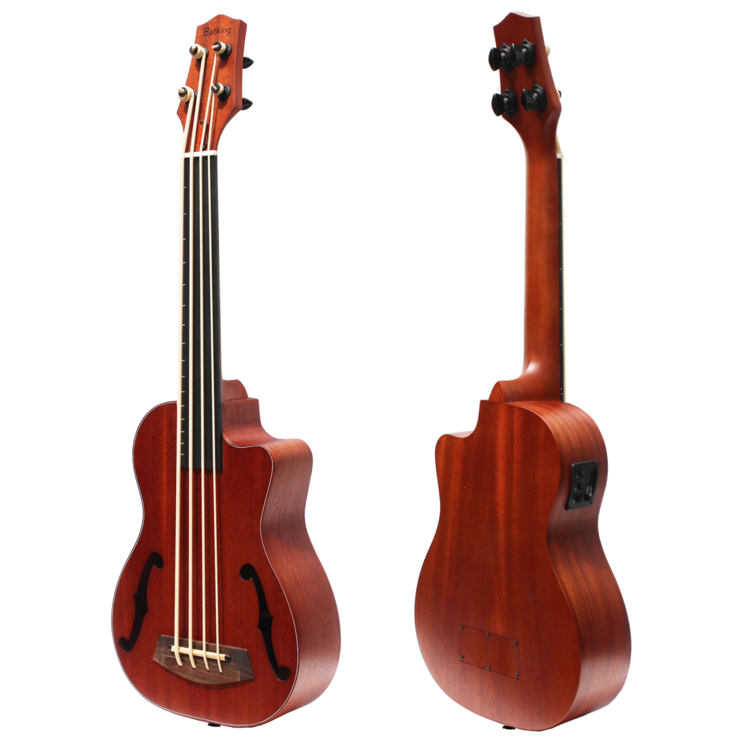 Batking Ubass Fretless,Bass Ukulele Electric 30 inch baritone ukelele bass,Electric Acoustic Bass Uku Wtih Gig Bag